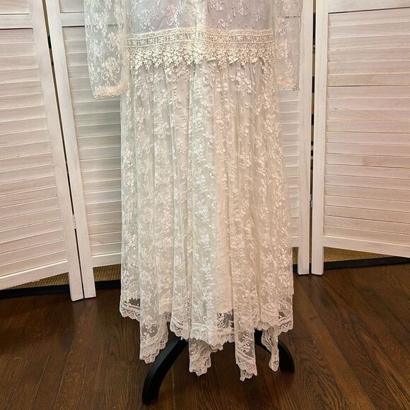 Jessica McClintock Bridal Vintage Drop Waist Victorian Lace Dress 11/12 - Picture 10 of 12